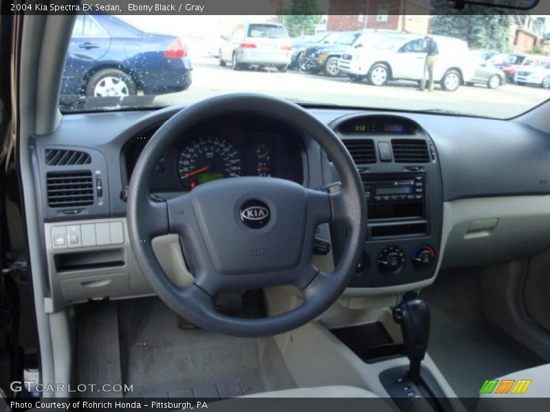 Ebony Black / Gray 2004 Kia Spectra EX Sedan