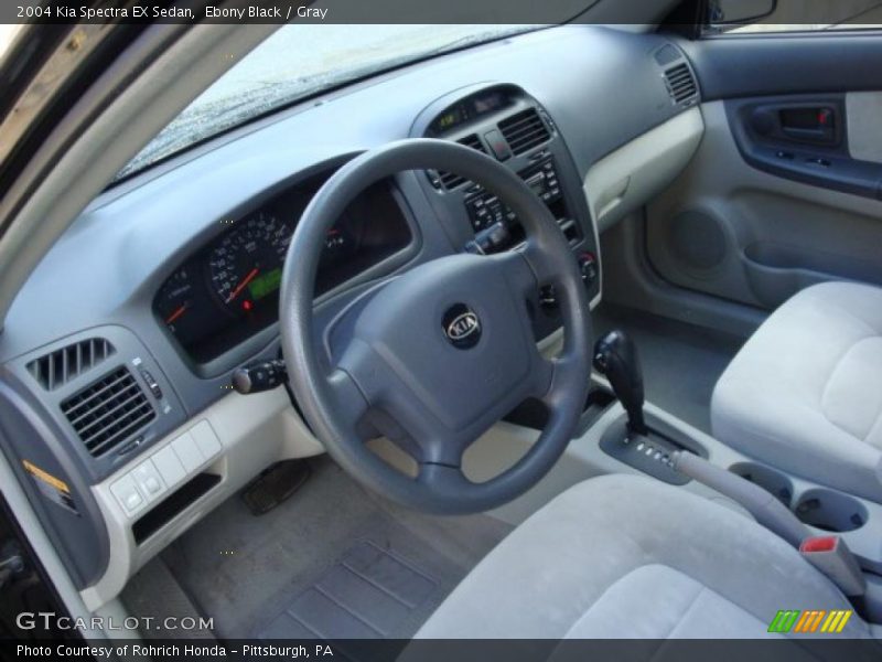 Ebony Black / Gray 2004 Kia Spectra EX Sedan