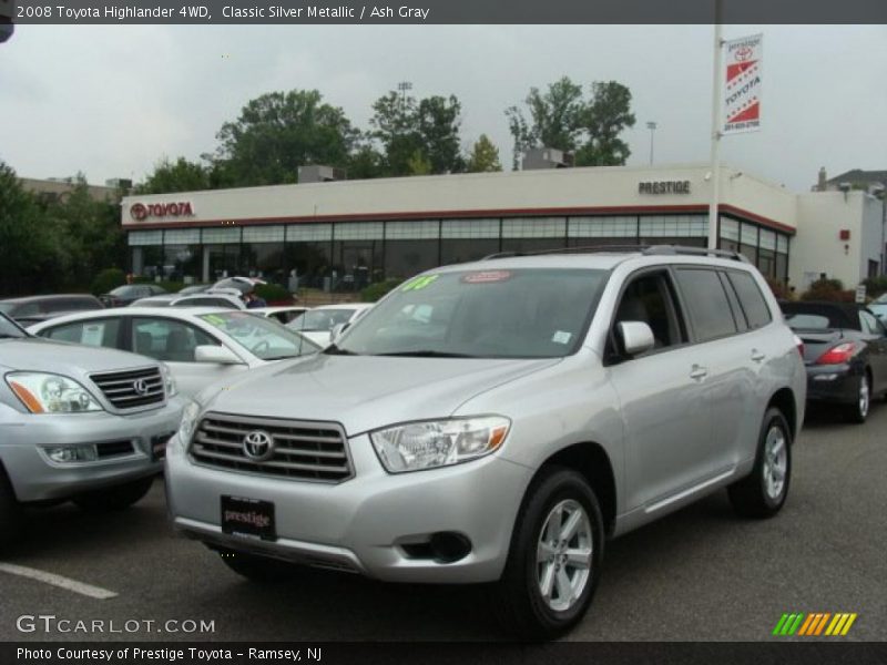 Classic Silver Metallic / Ash Gray 2008 Toyota Highlander 4WD