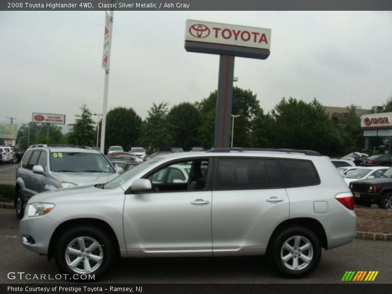 Classic Silver Metallic / Ash Gray 2008 Toyota Highlander 4WD
