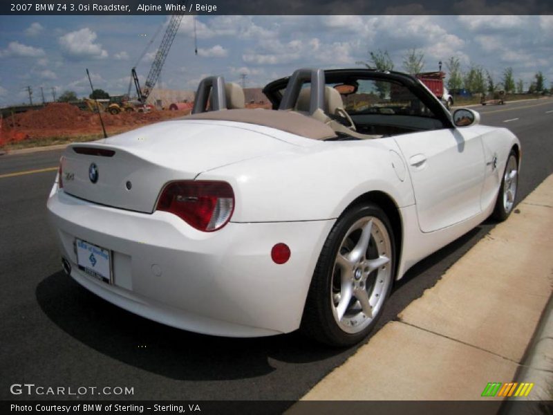 Alpine White / Beige 2007 BMW Z4 3.0si Roadster