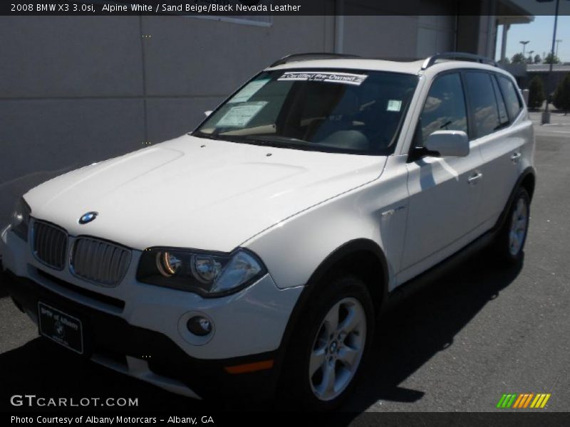 Alpine White / Sand Beige/Black Nevada Leather 2008 BMW X3 3.0si