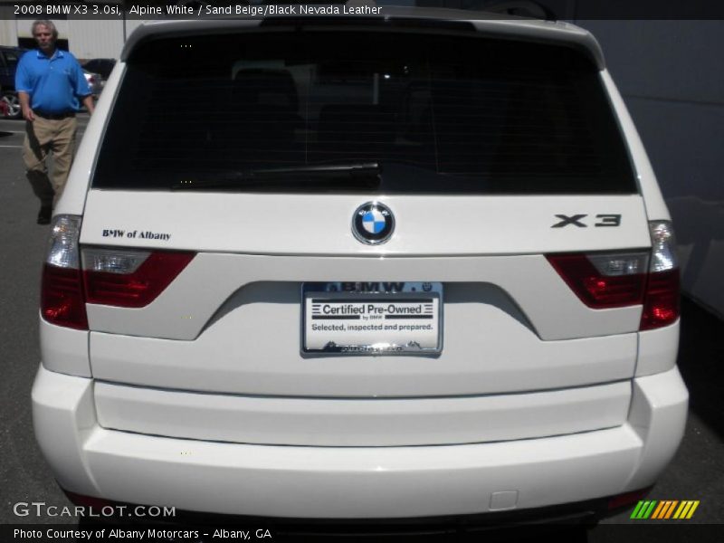 Alpine White / Sand Beige/Black Nevada Leather 2008 BMW X3 3.0si