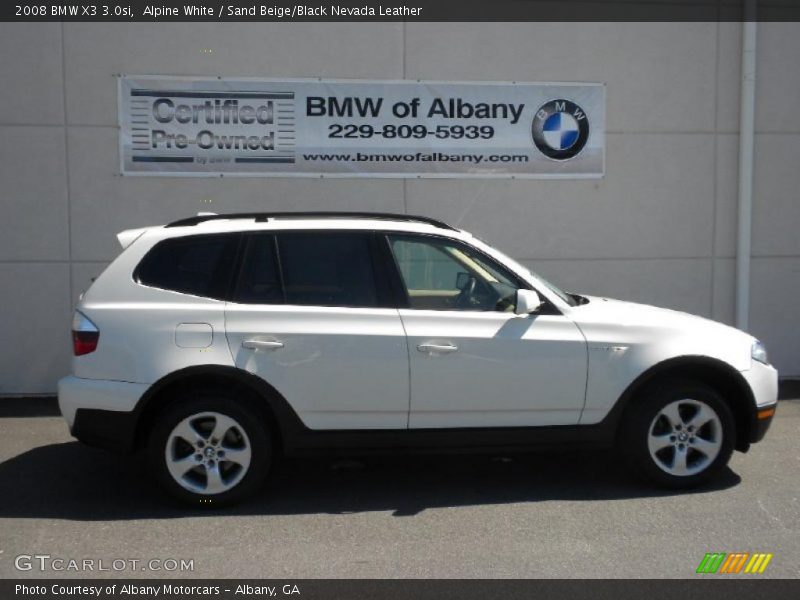 Alpine White / Sand Beige/Black Nevada Leather 2008 BMW X3 3.0si