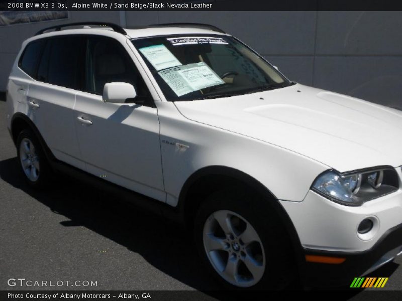 Alpine White / Sand Beige/Black Nevada Leather 2008 BMW X3 3.0si