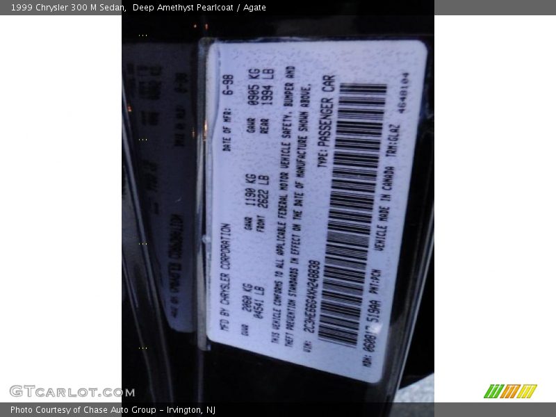 Deep Amethyst Pearlcoat / Agate 1999 Chrysler 300 M Sedan