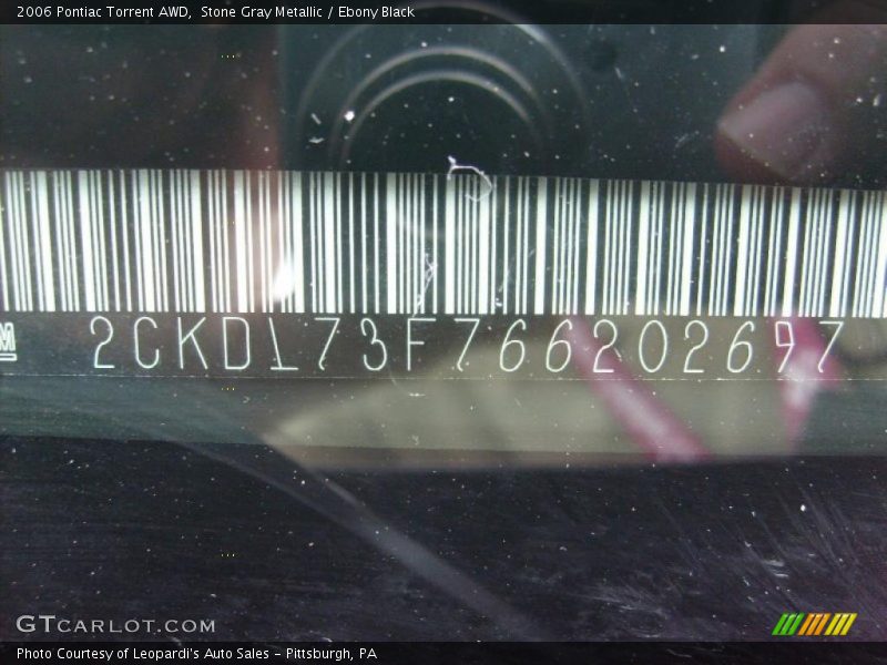 Stone Gray Metallic / Ebony Black 2006 Pontiac Torrent AWD