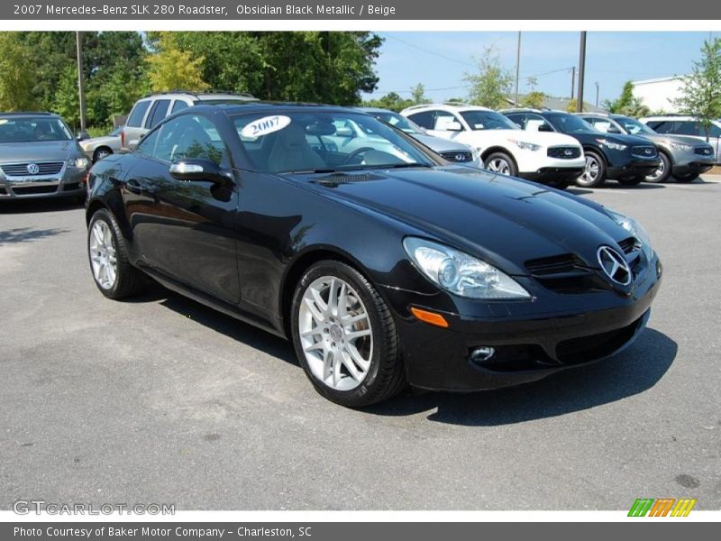 Obsidian Black Metallic / Beige 2007 Mercedes-Benz SLK 280 Roadster