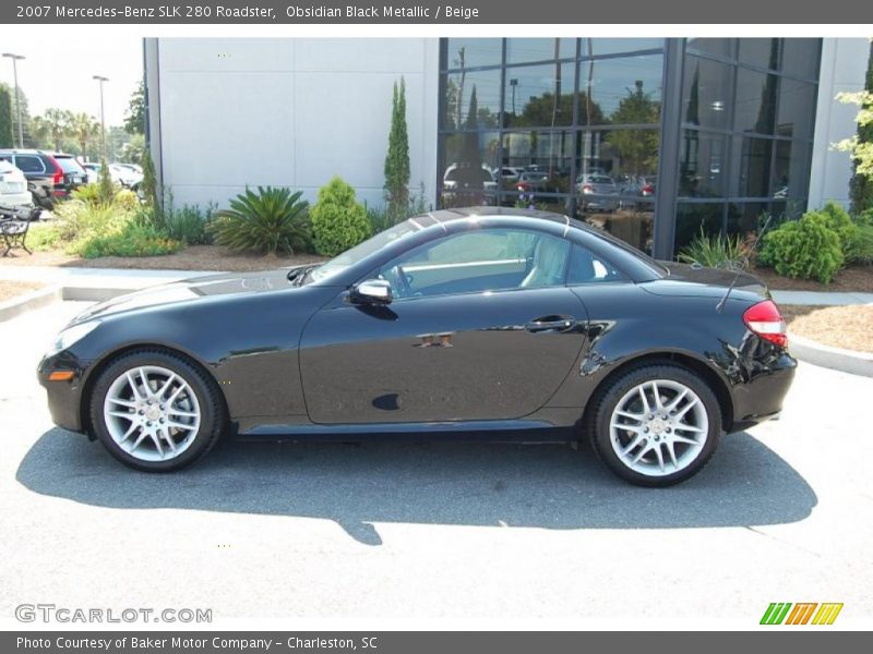 Obsidian Black Metallic / Beige 2007 Mercedes-Benz SLK 280 Roadster