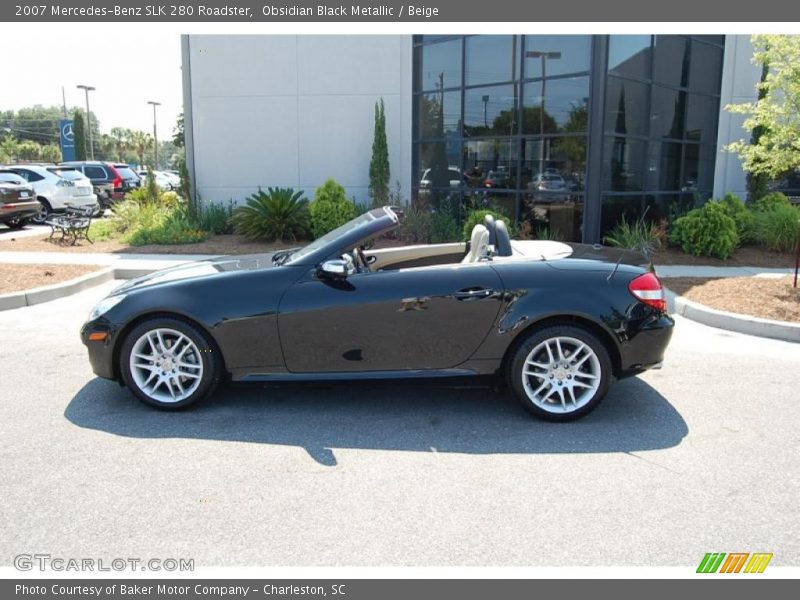 Obsidian Black Metallic / Beige 2007 Mercedes-Benz SLK 280 Roadster