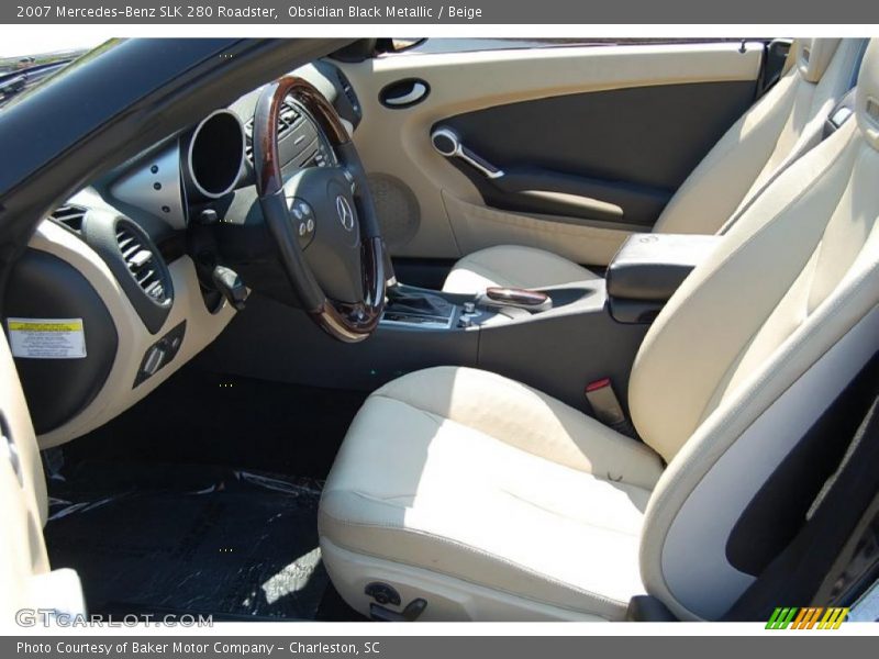 Obsidian Black Metallic / Beige 2007 Mercedes-Benz SLK 280 Roadster