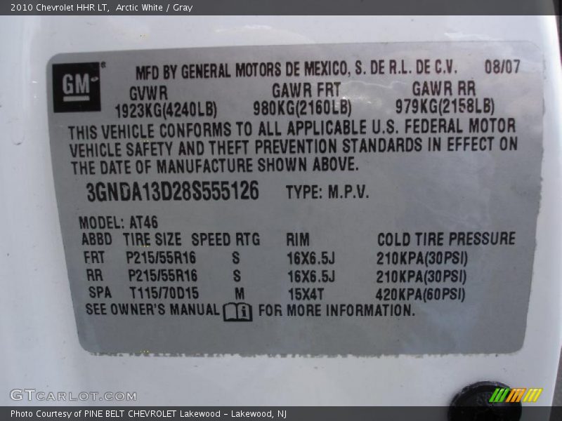 Arctic White / Gray 2010 Chevrolet HHR LT