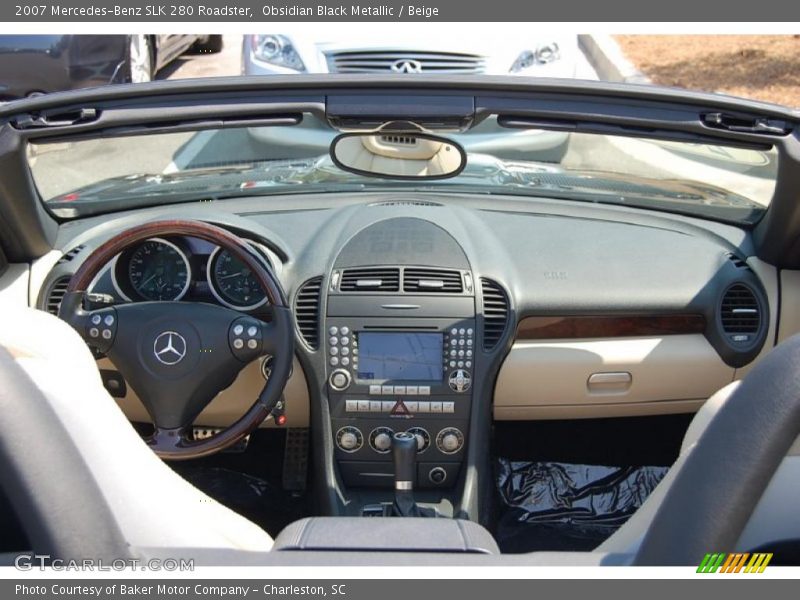 Obsidian Black Metallic / Beige 2007 Mercedes-Benz SLK 280 Roadster