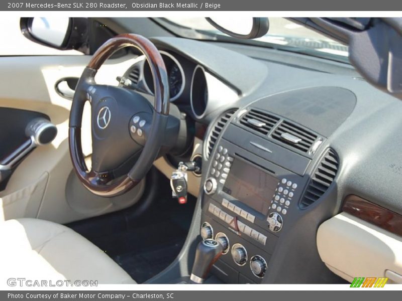 Obsidian Black Metallic / Beige 2007 Mercedes-Benz SLK 280 Roadster