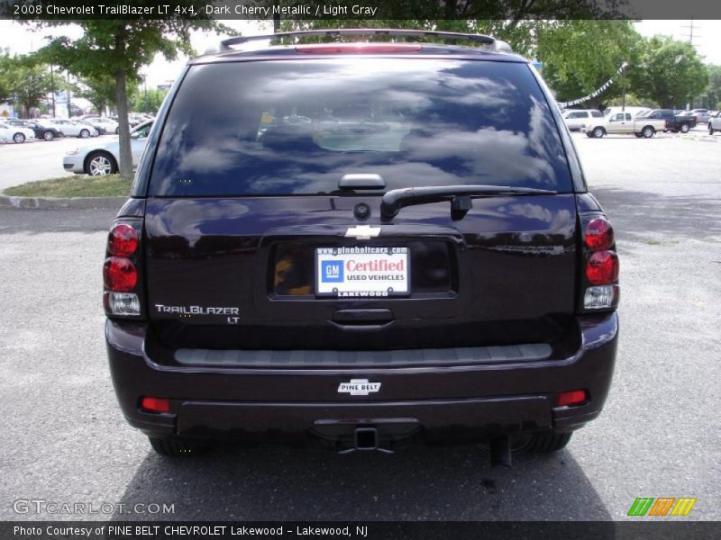 Dark Cherry Metallic / Light Gray 2008 Chevrolet TrailBlazer LT 4x4