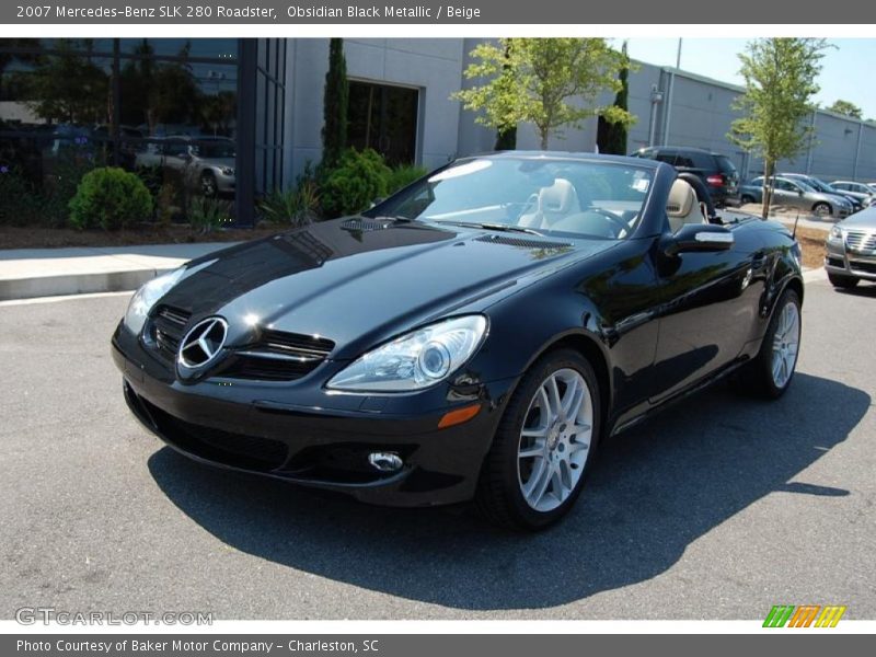 Obsidian Black Metallic / Beige 2007 Mercedes-Benz SLK 280 Roadster