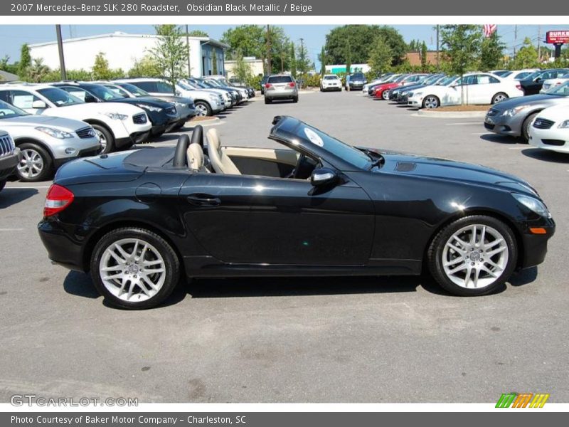 Obsidian Black Metallic / Beige 2007 Mercedes-Benz SLK 280 Roadster
