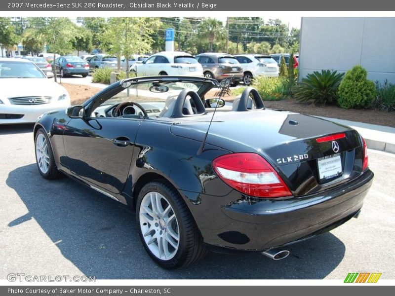Obsidian Black Metallic / Beige 2007 Mercedes-Benz SLK 280 Roadster