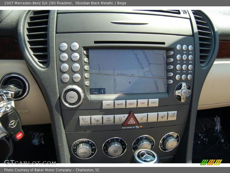 Obsidian Black Metallic / Beige 2007 Mercedes-Benz SLK 280 Roadster