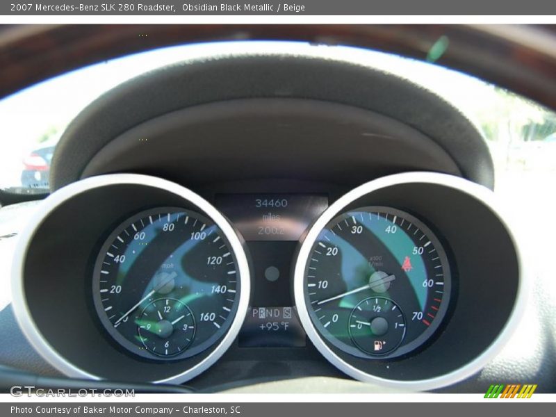 Obsidian Black Metallic / Beige 2007 Mercedes-Benz SLK 280 Roadster
