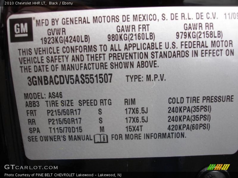 Black / Ebony 2010 Chevrolet HHR LT
