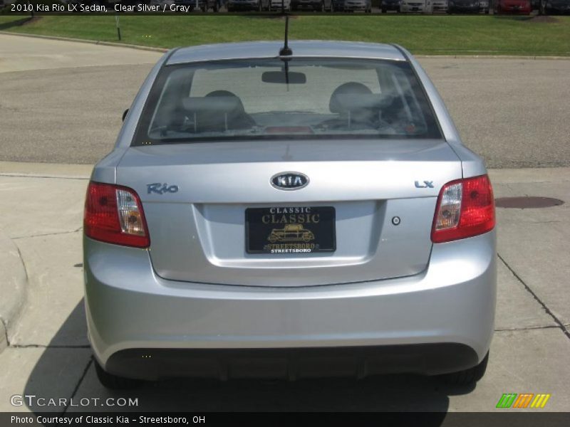 Clear Silver / Gray 2010 Kia Rio LX Sedan