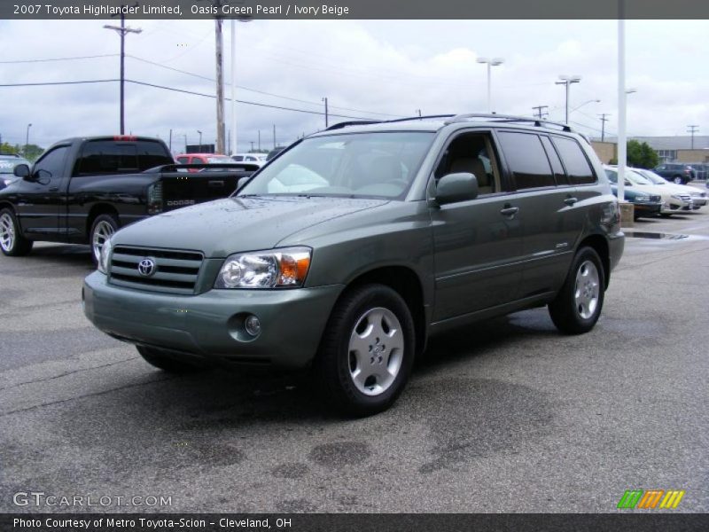 Oasis Green Pearl / Ivory Beige 2007 Toyota Highlander Limited