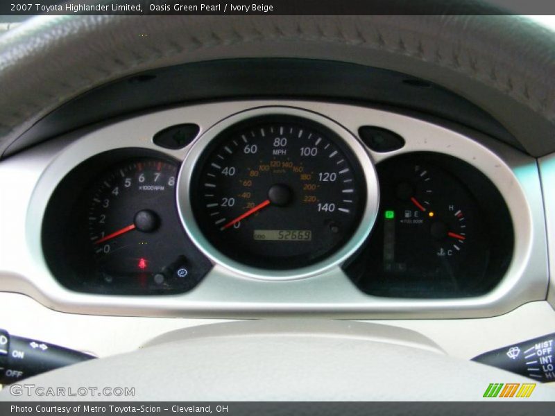 Oasis Green Pearl / Ivory Beige 2007 Toyota Highlander Limited