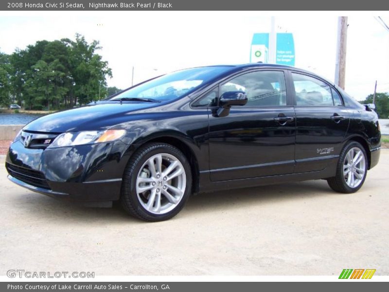 Nighthawk Black Pearl / Black 2008 Honda Civic Si Sedan