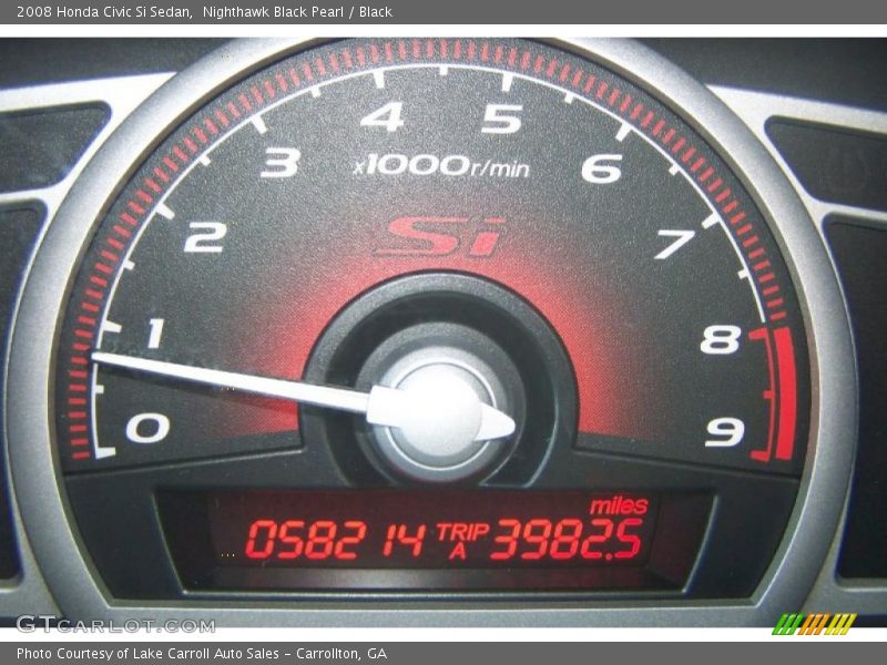 Nighthawk Black Pearl / Black 2008 Honda Civic Si Sedan
