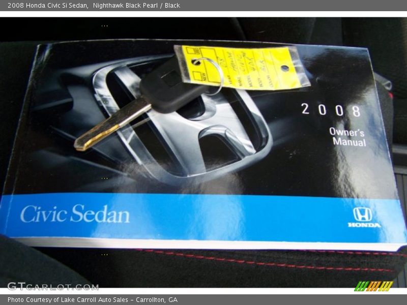 Nighthawk Black Pearl / Black 2008 Honda Civic Si Sedan