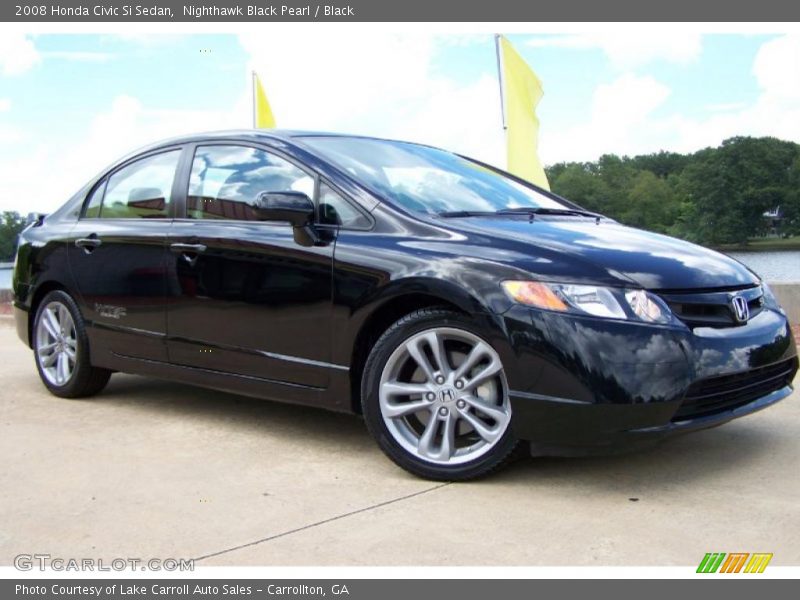 Nighthawk Black Pearl / Black 2008 Honda Civic Si Sedan