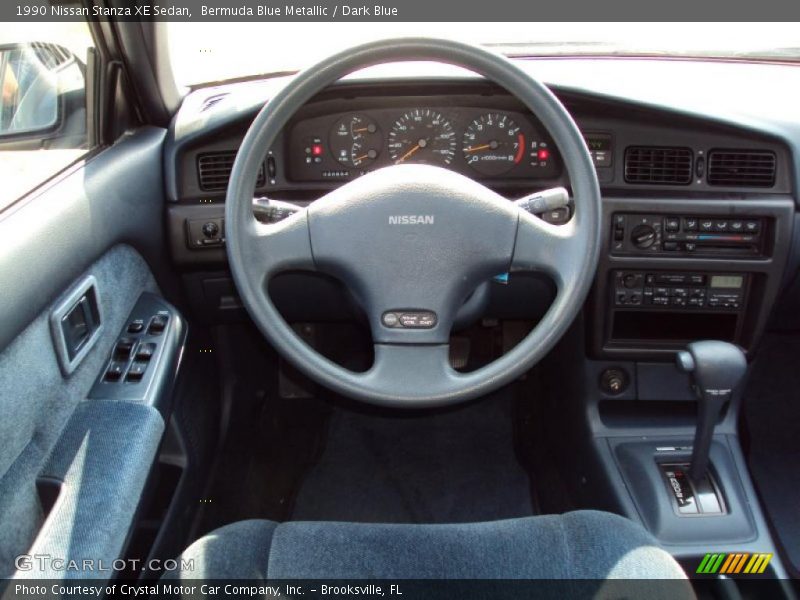 Bermuda Blue Metallic / Dark Blue 1990 Nissan Stanza XE Sedan