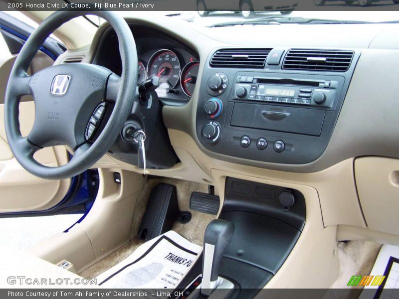Fiji Blue Pearl / Ivory 2005 Honda Civic LX Coupe