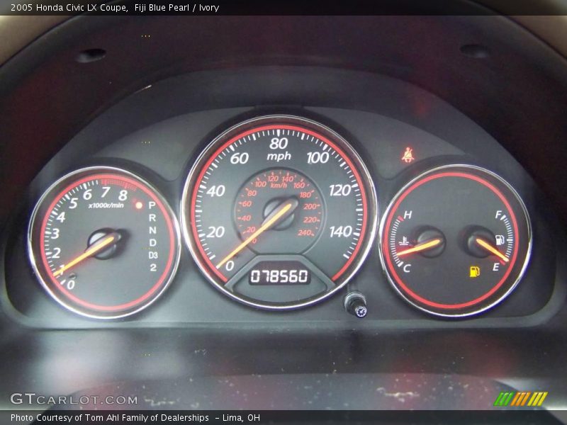 Fiji Blue Pearl / Ivory 2005 Honda Civic LX Coupe
