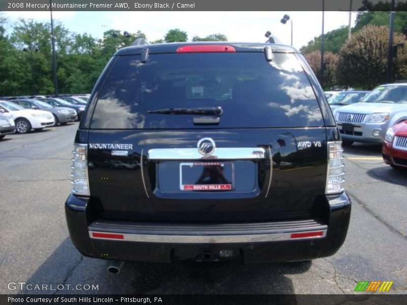 Ebony Black / Camel 2008 Mercury Mountaineer Premier AWD