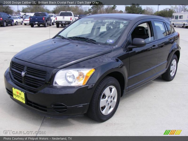 Brilliant Black Crystal Pearl / Dark Slate Gray 2008 Dodge Caliber SE