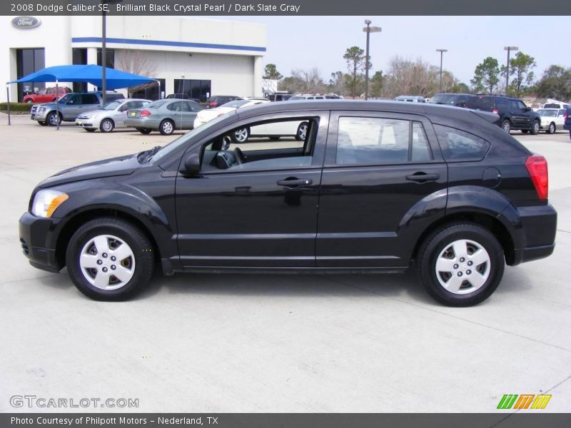 Brilliant Black Crystal Pearl / Dark Slate Gray 2008 Dodge Caliber SE