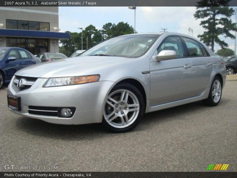 Alabaster Silver Metallic / Taupe 2007 Acura TL 3.2