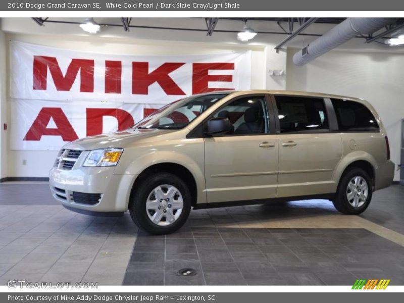 White Gold Pearl / Dark Slate Gray/Light Shale 2010 Dodge Grand Caravan SE