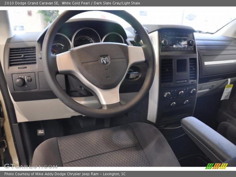 White Gold Pearl / Dark Slate Gray/Light Shale 2010 Dodge Grand Caravan SE