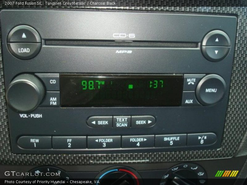 Tungsten Grey Metallic / Charcoal Black 2007 Ford Fusion SE