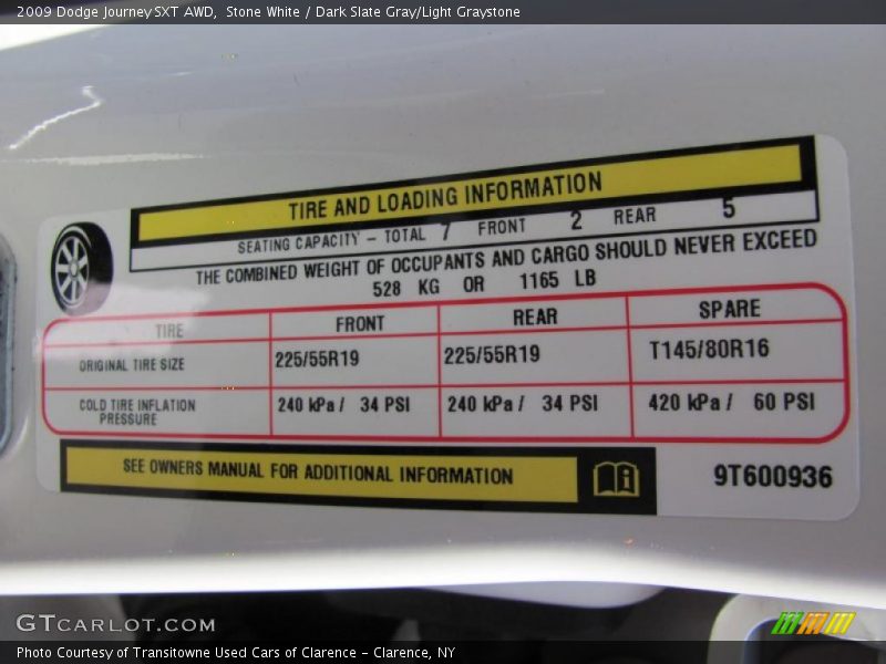 Stone White / Dark Slate Gray/Light Graystone 2009 Dodge Journey SXT AWD