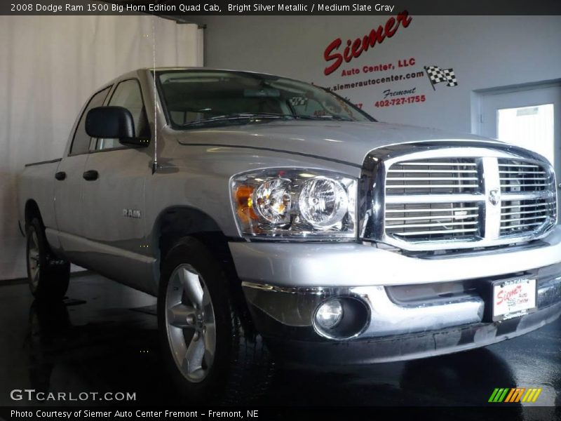 Bright Silver Metallic / Medium Slate Gray 2008 Dodge Ram 1500 Big Horn Edition Quad Cab