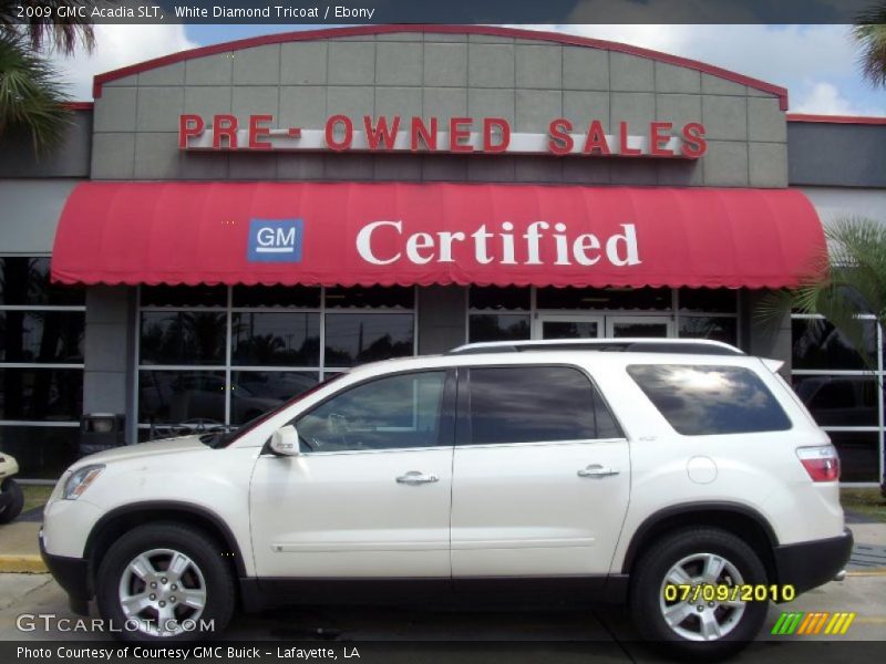 White Diamond Tricoat / Ebony 2009 GMC Acadia SLT