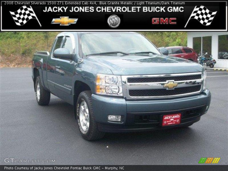 Blue Granite Metallic / Light Titanium/Dark Titanium 2008 Chevrolet Silverado 1500 Z71 Extended Cab 4x4
