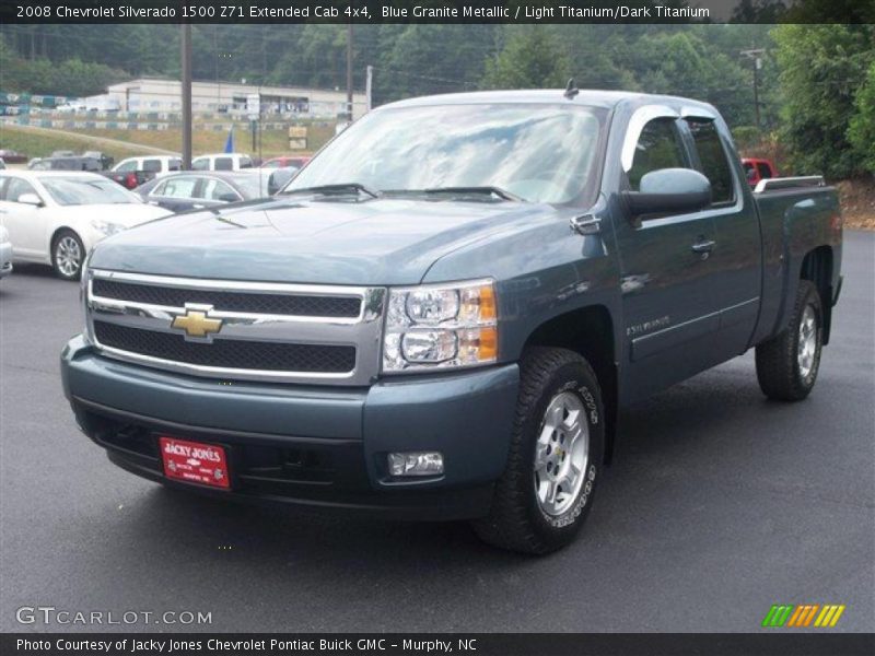 Blue Granite Metallic / Light Titanium/Dark Titanium 2008 Chevrolet Silverado 1500 Z71 Extended Cab 4x4