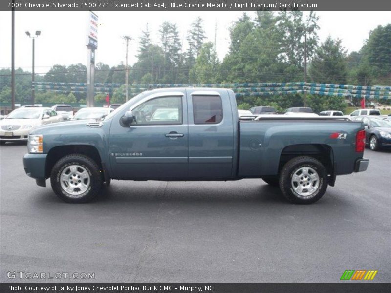 Blue Granite Metallic / Light Titanium/Dark Titanium 2008 Chevrolet Silverado 1500 Z71 Extended Cab 4x4