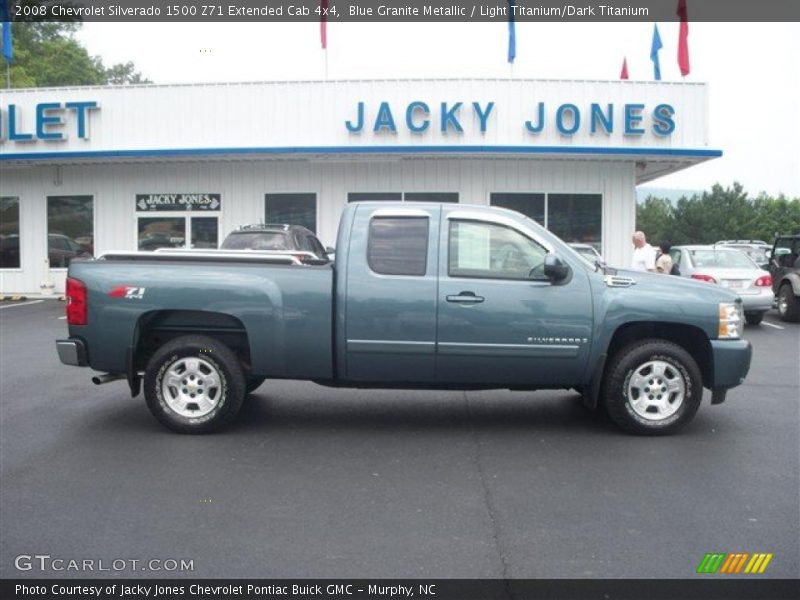 Blue Granite Metallic / Light Titanium/Dark Titanium 2008 Chevrolet Silverado 1500 Z71 Extended Cab 4x4