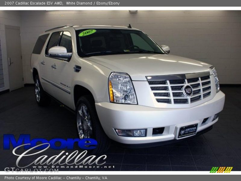 White Diamond / Ebony/Ebony 2007 Cadillac Escalade ESV AWD